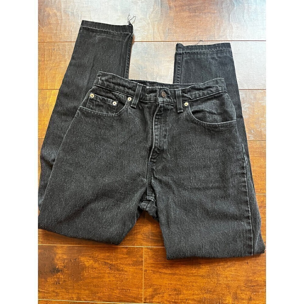 Vintage Levis Jeans Womens 9 Black High Waist Relaxed Tapered Leg 550 USA Made